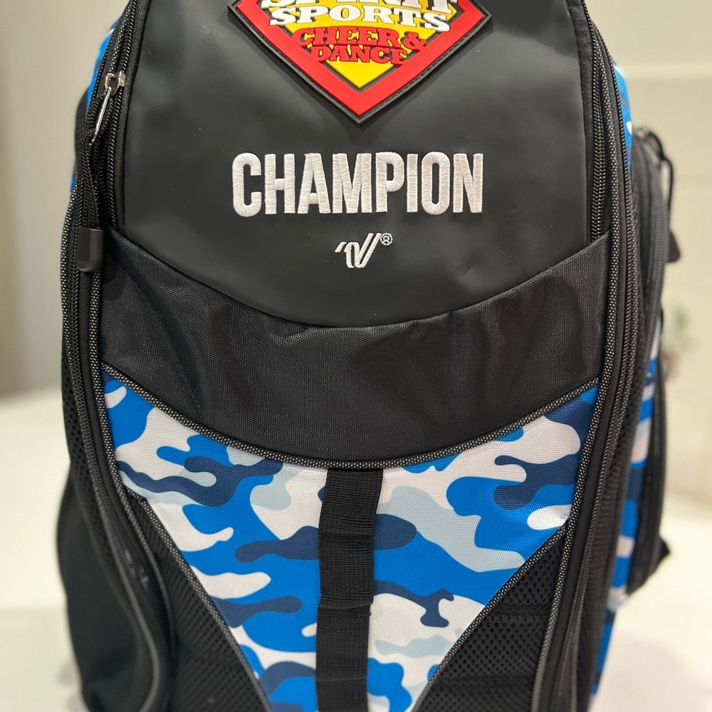 Varsity Black and Blue Camo Backpack